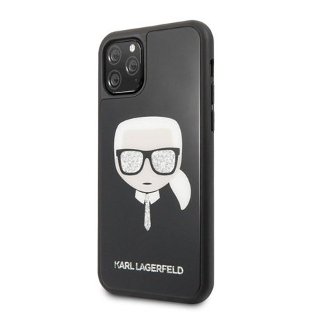 Karl Lagerfeld Double Layers Glitter Head - Etui iPhone 11 Pro (Black)