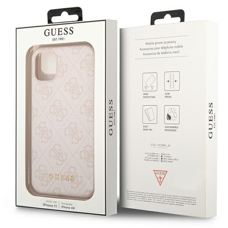 Guess 4G Metal Gold Logo – Etui iPhone 11 (różowy)