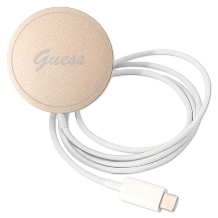 Guess Bundle Pack MagSafe 4G - Zestaw etui + ładowarka MagSafe iPhone 13 Pro Max (brązowy/złoty)