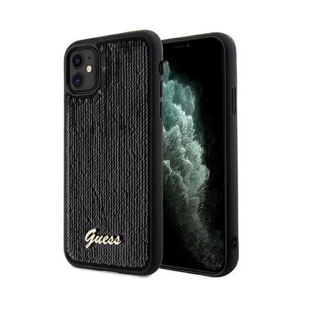 Guess Sequin Script Metal - Etui iPhone 11 (czarny)