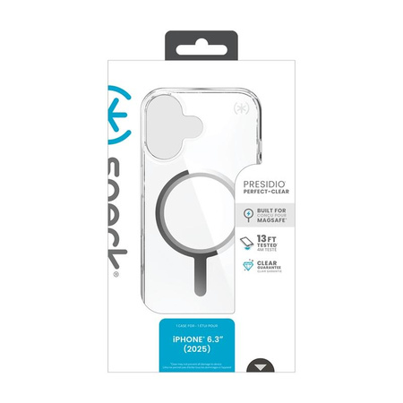 Speck Presidio Perfect Clear MagSafe - Etui iPhone 17 (Clear / Silver)