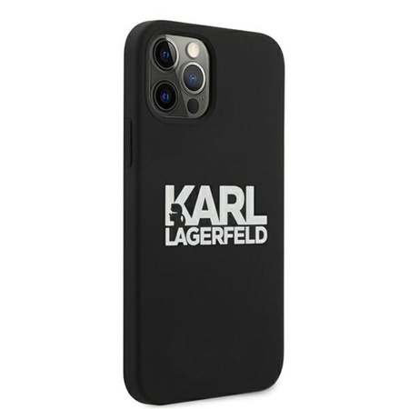 Karl Lagerfeld Silicone Stack Logo - Etui iPhone 12 / iPhone 12 Pro (czarny)