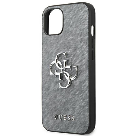 Guess Saffiano 4G Big Silver Logo - Etui iPhone 13 mini (szary)