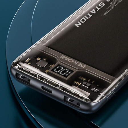 WEKOME WP-351 Vanguard Series - Power bank 20000 mAh PD 20W + QC 22.5W (Czarny / Przezroczysty)