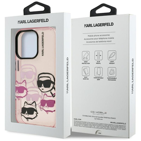 Karl Lagerfeld IML Multi K&C Head Pattern - Etui iPhone 16 Pro (różowy)