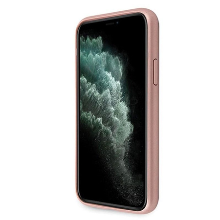 Guess Saffiano 4G Circle Logo - Etui iPhone 11 Pro Max (różowy)