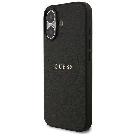 Guess Grained Ring MagSafe - Etui iPhone 17 (czarny)