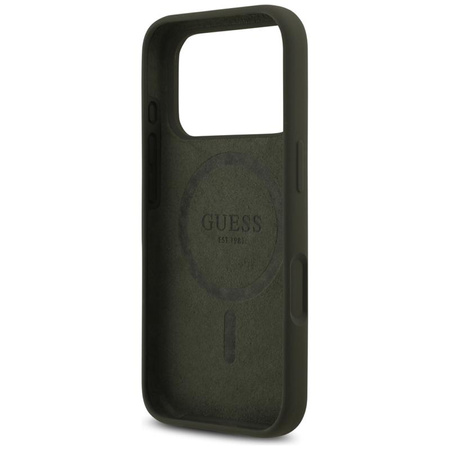 Guess Silicone Triangle Logo MagSafe - Etui iPhone 17 Pro (khaki)