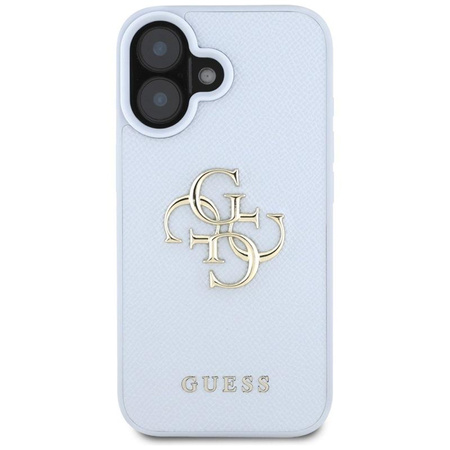 Guess Grained Big 4G Logo Small Classic Logo - Etui do iPhone 16 (niebieski)