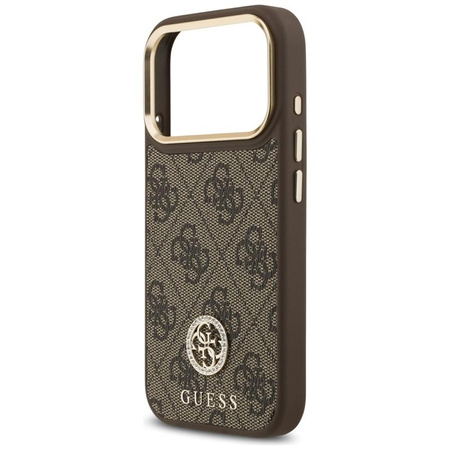 Guess 4G Strass Logo MagSafe - Etui iPhone 17 Pro (brązowy)