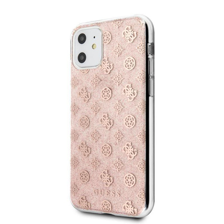 Guess 4G Peony Solid Glitter - Etui iPhone 11 (różowy)