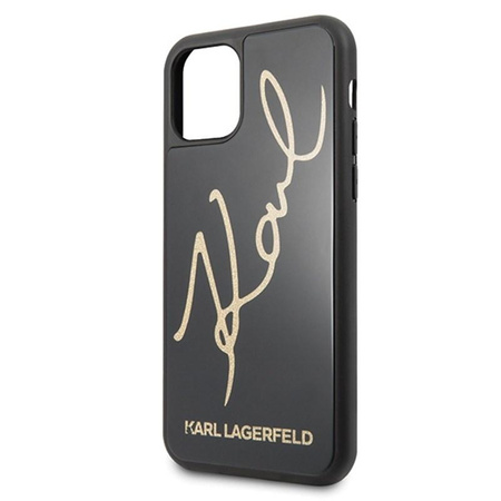 Karl Lagerfeld Double Layers Glitter Signature Case - Etui iPhone 11 (Black)