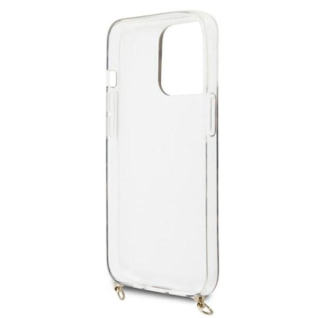 Guess Leopard Gold Stripe Crossbody - Etui iPhone 13 Pro