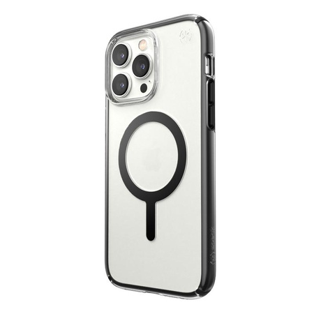 Speck Presidio Perfect-Clear with Impact Geometry + MagSafe - Etui iPhone 14 Pro Max z powłoką MICROBAN (Clear / Black)