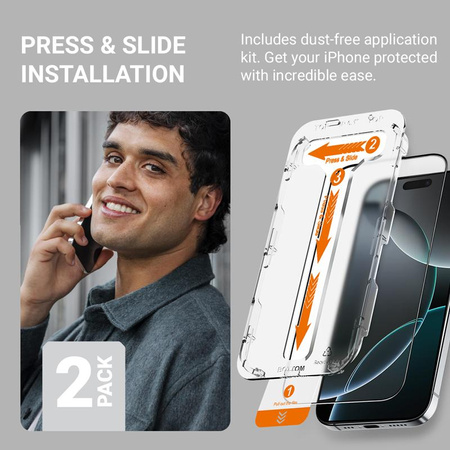 Crong EasyShield 2-Pack - Szkło hartowane iPhone 16 Pro (2 sztuki)
