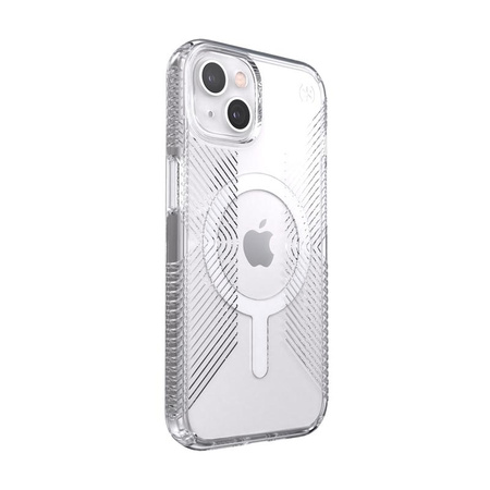 Speck Presidio Perfect-Clear with Grips + MagSafe - Etui iPhone 13 z powłoką MICROBAN (Clear)
