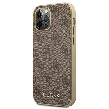 Guess 4G Collection - Etui iPhone 12 / iPhone 12 Pro (brązowy)