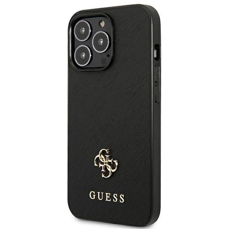 Guess Saffiano 4G Small Metal Logo – Etui iPhone 13 Pro Max (czarny)