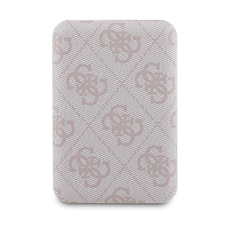 Guess Bundle Pack MagSafe 4G Metal Gold Logo - Zestaw etui + Power Bank 5000mAh MagSafe iPhone 14 Pro (różowy)