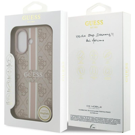 Guess 4G Printed Stripes MagSafe - Etui iPhone 17 (różowy)