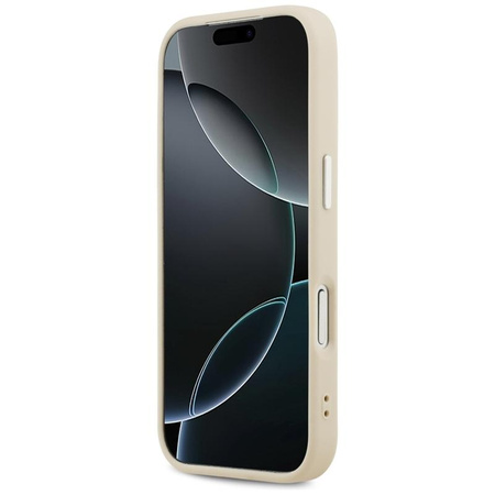 Guess Peony Hot Stamp Script MagSafe - Etui iPhone 17 Pro (beżowy)