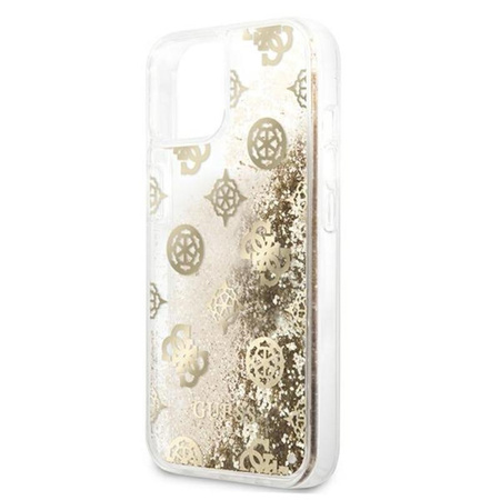 Guess Peony Liquid Glitter - Etui iPhone 13 (złoty)