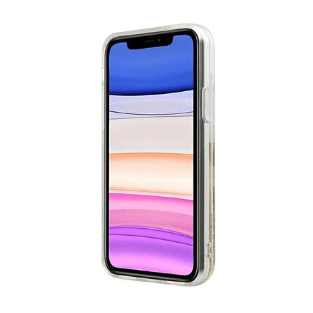 Karl Lagerfeld Liquid Glitter Choupette Fun - Etui iPhone 11 (złoty)