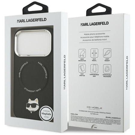Karl Lagerfeld Choupette Pin MagSafe - Etui iPhone 17 Pro Max (czarny)