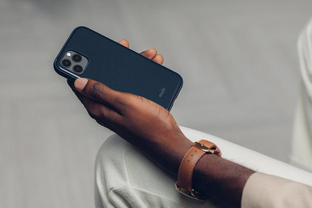 Moshi iGlaze - Etui iPhone 12 / iPhone 12 Pro (system SnapTo) (Midnight Blue)