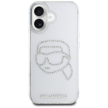 Karl Lagerfeld IML Rhinestones Karl Head - Etui do iPhone 16 (przezroczysty)