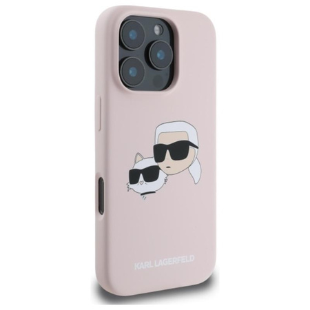 Karl Lagerfeld Silicone Double Heads Print MagSafe - Etui iPhone 16 Pro Max (różowy)