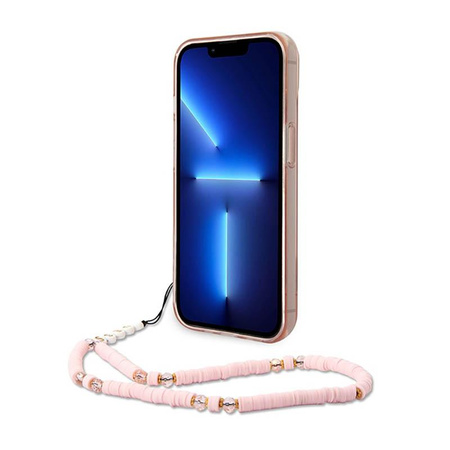 Guess Translucent Pearl Strap - Etui iPhone 14 (różowy)