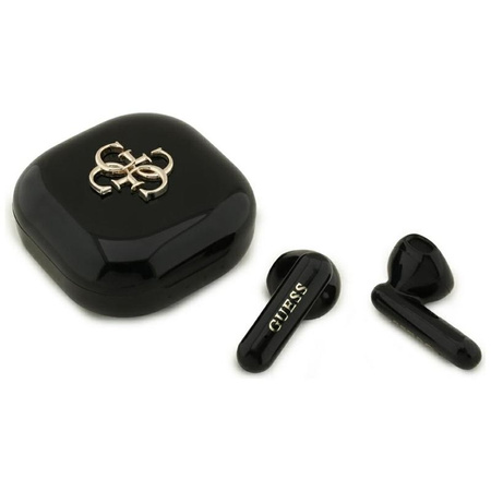 Guess 4G Metal Logo - Słuchawki Bluetooth TWS + etui ładujące (czarny)