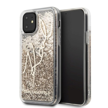 Karl Lagerfeld Signature Glitter Case - Etui iPhone 11 (Gold)