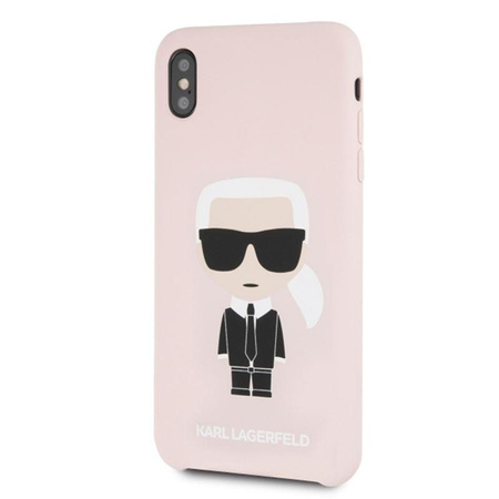 Karl Lagerfeld Silicone Iconic - Etui iPhone Xs Max (jasnoróżowy)