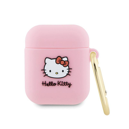 Hello Kitty Silicone 3D Kitty Head - Etui AirPods 1/2 gen (różowy)