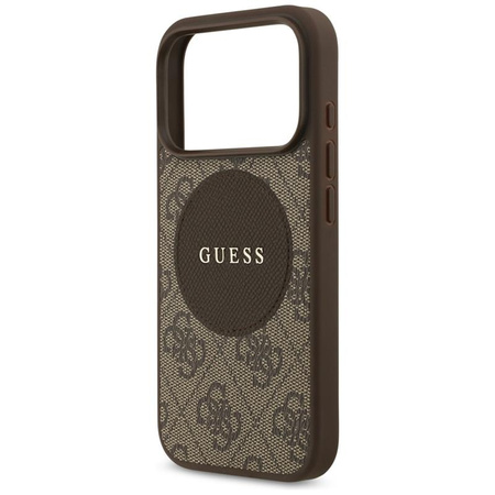 Guess 4G Circle Classic Logo MagSafe - Etui iPhone 17 Pro (brązowy)