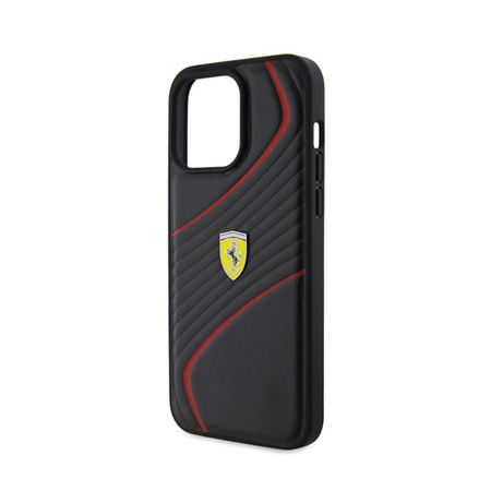 Ferrari Twist Metal Logo - Etui iPhone 15 Pro Max (czarny)
