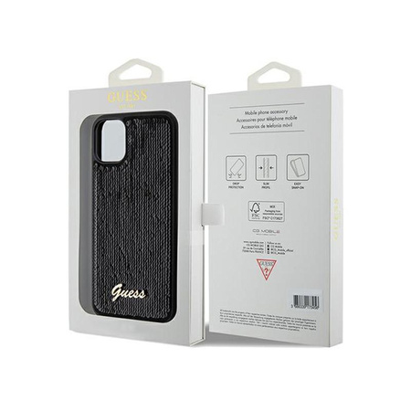 Guess Sequin Script Metal - Etui iPhone 11 (czarny)