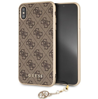 Guess 4G Charms Collection - Etui iPhone Xs Max z zawieszką (brązowy)
