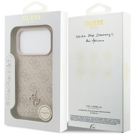 Guess 4G Small 4G and Classic MagSafe - Etui do iPhone 17 Pro (różowy)