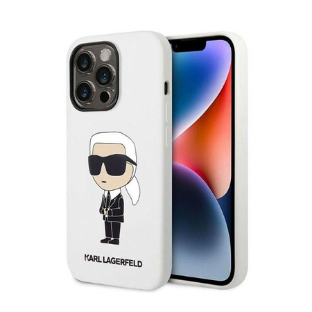 Karl Lagerfeld Silicone NFT Ikonik - Etui iPhone 14 Pro (biały)