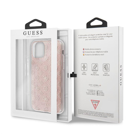 Guess 4G Peony Solid Glitter - Etui iPhone 11 (różowy)