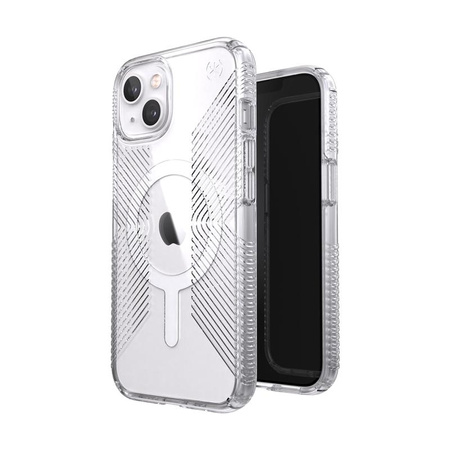 Speck Presidio Perfect-Clear with Grips + MagSafe - Etui iPhone 13 z powłoką MICROBAN (Clear)