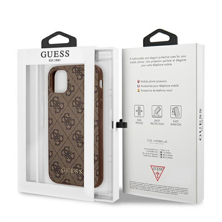 Guess 4G Metal Gold Logo – Etui iPhone 11 Pro (brązowy)