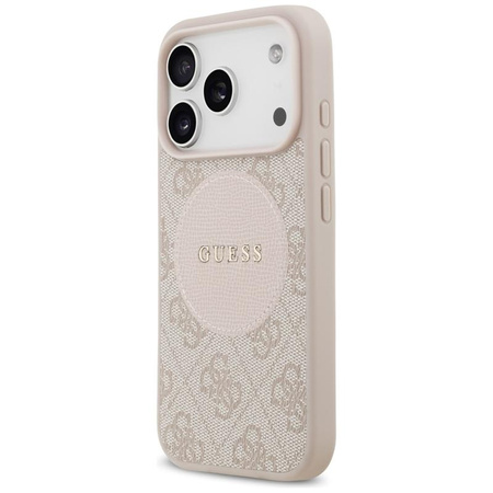 Guess 4G Circle Classic Logo MagSafe - Etui iPhone 17 Pro (różowy)