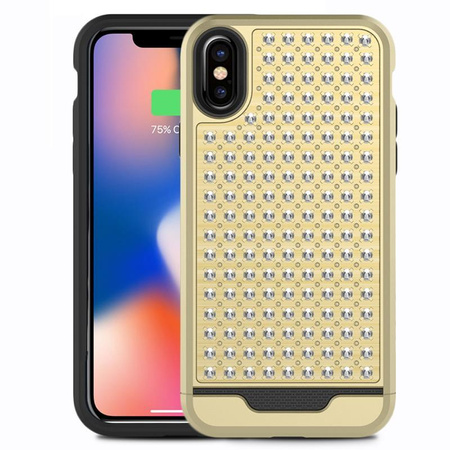 Zizo Star Diamond Hybrid Cover - Etui iPhone X (Gold/Black)