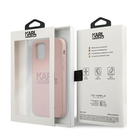 Karl Lagerfeld Silicone Stack Logo - Etui iPhone 12 / iPhone 12 Pro (różowy)