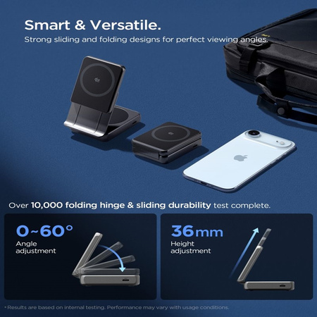 Spigen Essential EF302MOQ - Ładowarka bezprzewodowa 2w1 z MagSafe 25W Qi2.2 (Black)