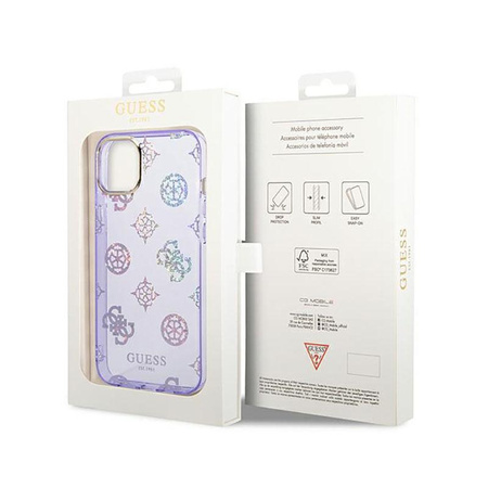 Guess Peony Glitter Case – Etui iPhone 14 (Liliowy)